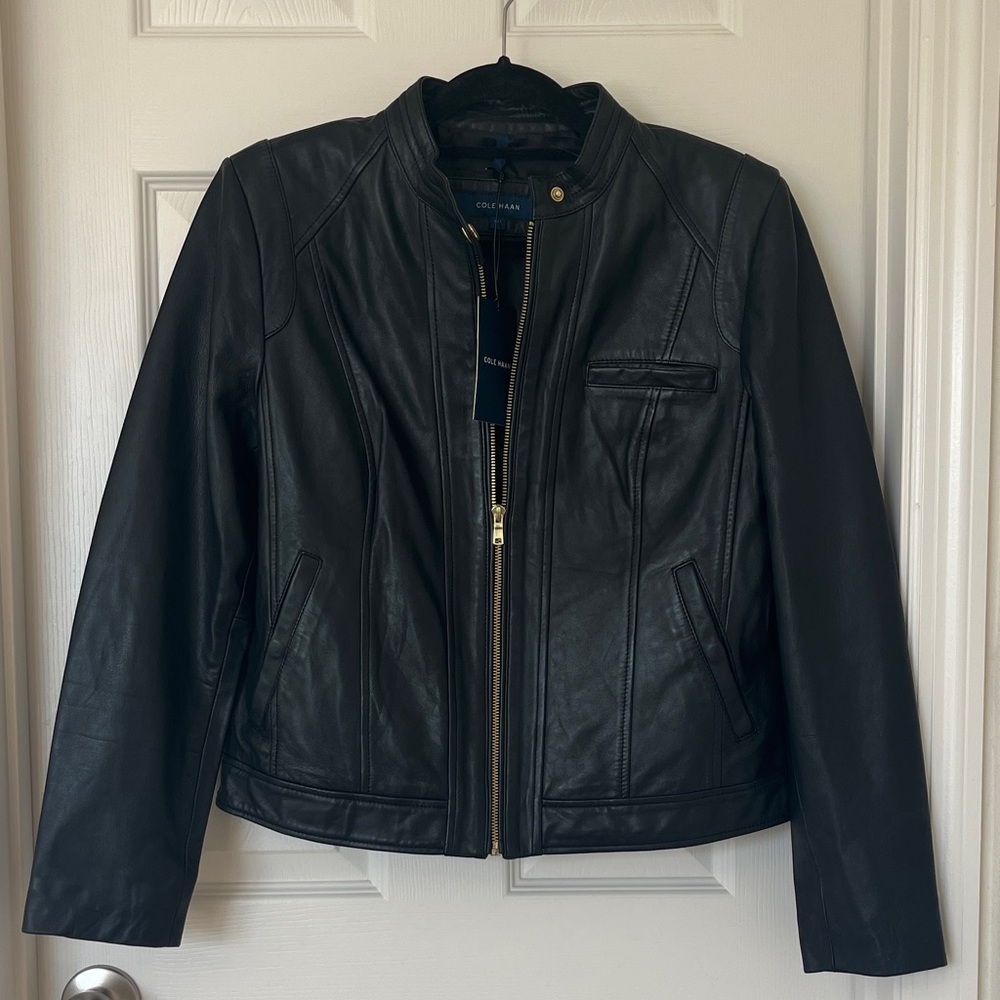 Cole Haan Women's Black Leather Jacket